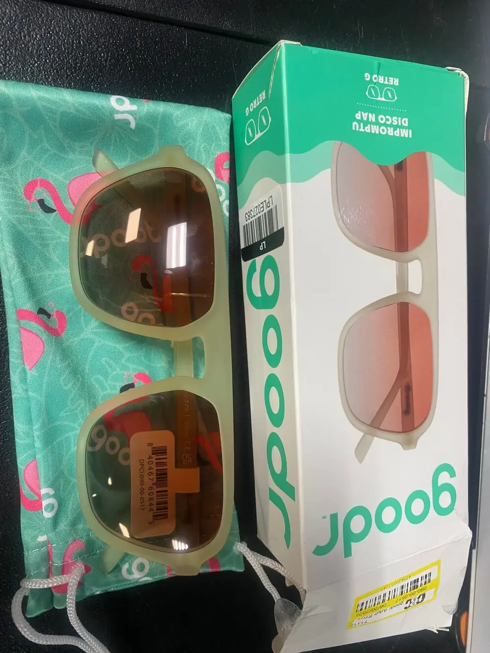 NWT - goodr adult Retro G Impromptu Disco Nap Plastic Square Sunnies